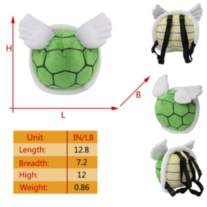 Green Koopa Paratroopa Plushie Backpack